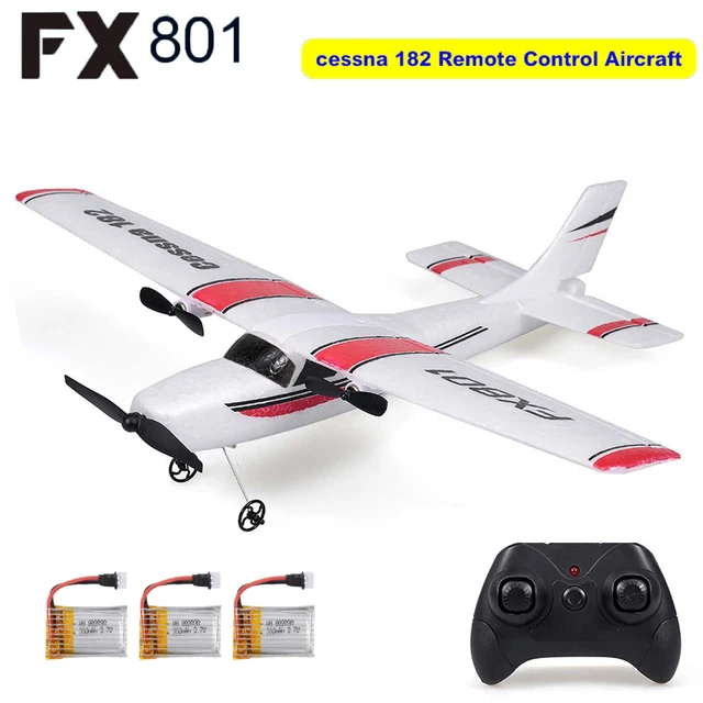 FX801 Airplane Cessna 182  DIY RC Plane 2.4GHz 2CH RC Airplane 20 Minutes Flying Time Outdoor RC Aircraft Toys for Kids Beginner 1