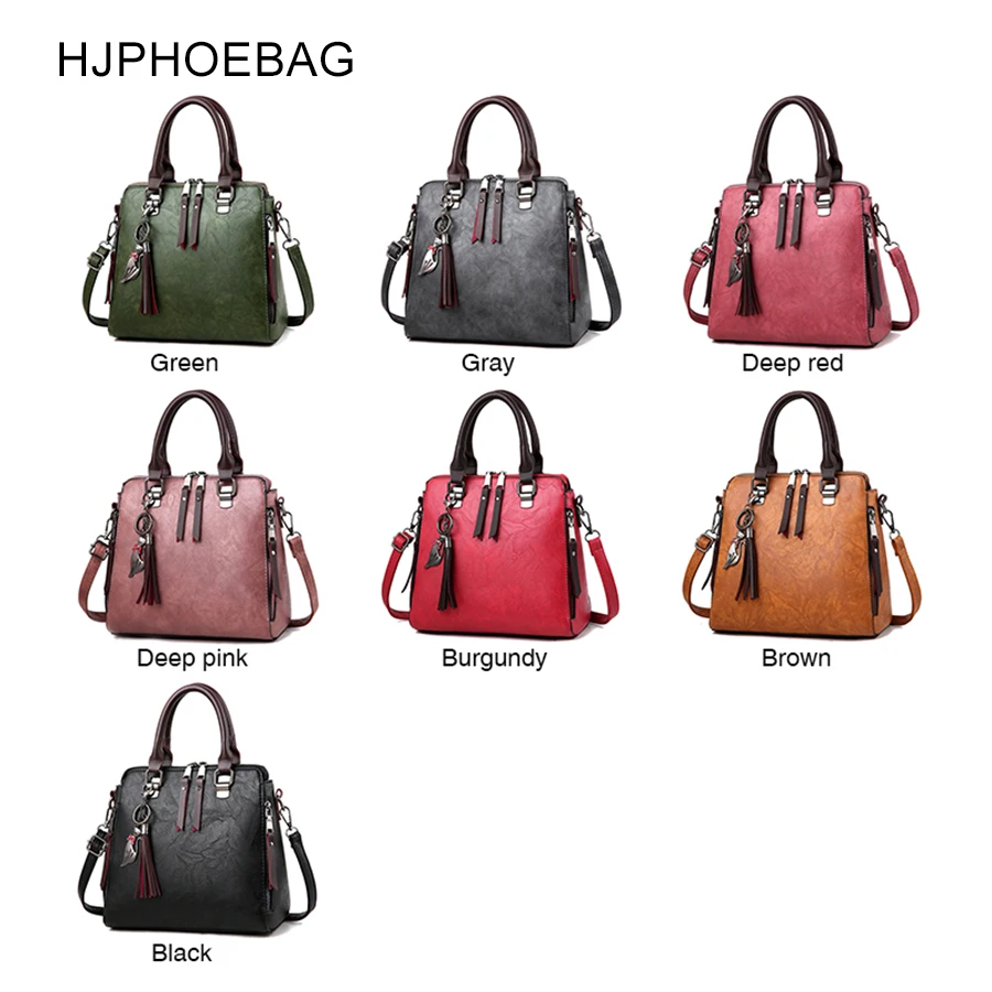 HJPHOEBAG винтажные женские Сумки из искусственной кожи, женские сумки-мессенджеры TotesTassel, дизайнерская сумка через плечо, ручные сумки YC313