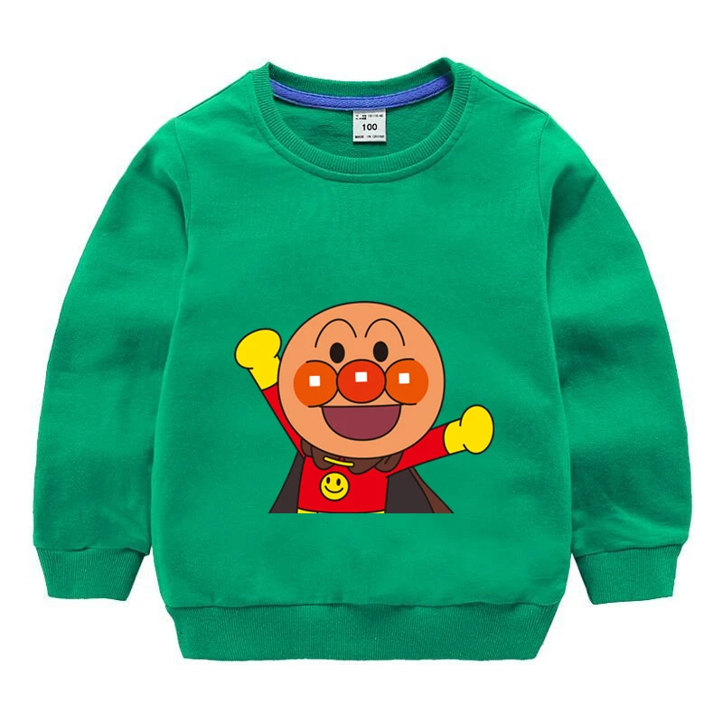 От 3 до 9 лет аниме Anpanman плюс бархатный свитер для мальчиков и девочек смешной Сращивание Цвет ребенок o-образным вырезом Топы Дети мультфильм ребенок - Цвет: as picture