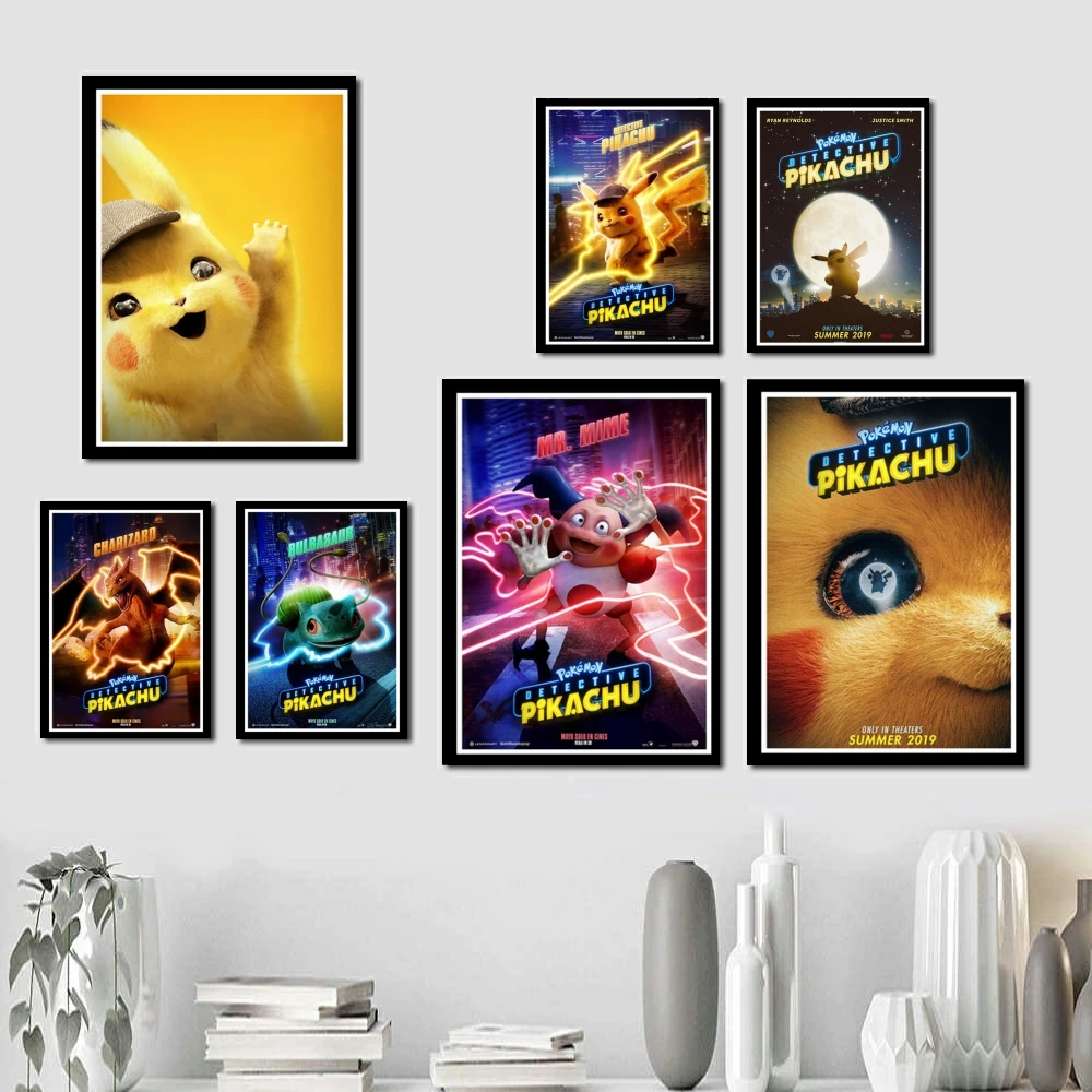 JL-arte de la película de Pikachu, póster de pintura para pared, decoración del hogar