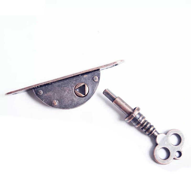 1pc Vintage Lock Cabinet Door Lock Set with Key for Drawer Wardrobe Furniture Semicircular Style Drawer Lock Replacement