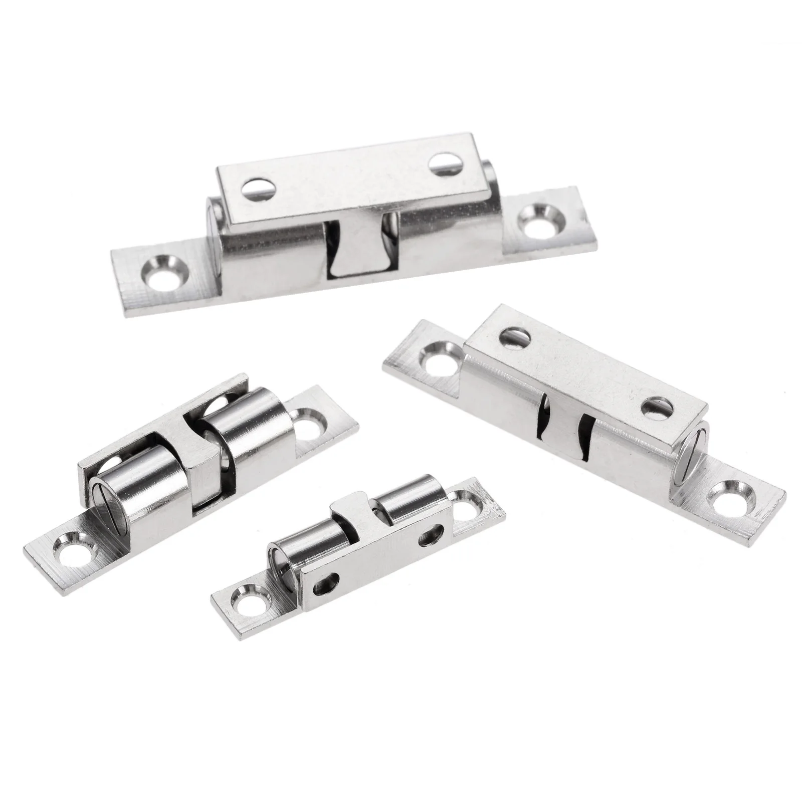 Cabinet Door Latch 42/50/60/70mm Double Ball Catch Cabinet Door Latch Brass Touch Beads Lock Door Spring Clip Cabinet Catches with Screws