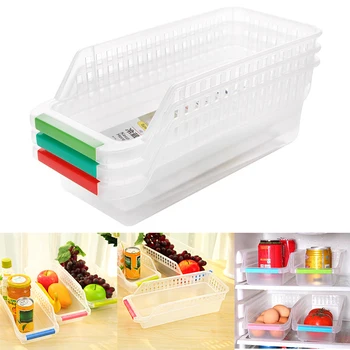 

Kitchen Refrigerator Durable Useful Drink Food Storage Box Rack Drawer Organizer Space Saver Hollow Plastic Container