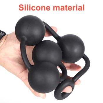 Large Big Silicone Beads Anal Chain Plug Play Pull Ring Ball New 4 Sizes Masturbation Prostate Sex Toys For Woman Men Products 5