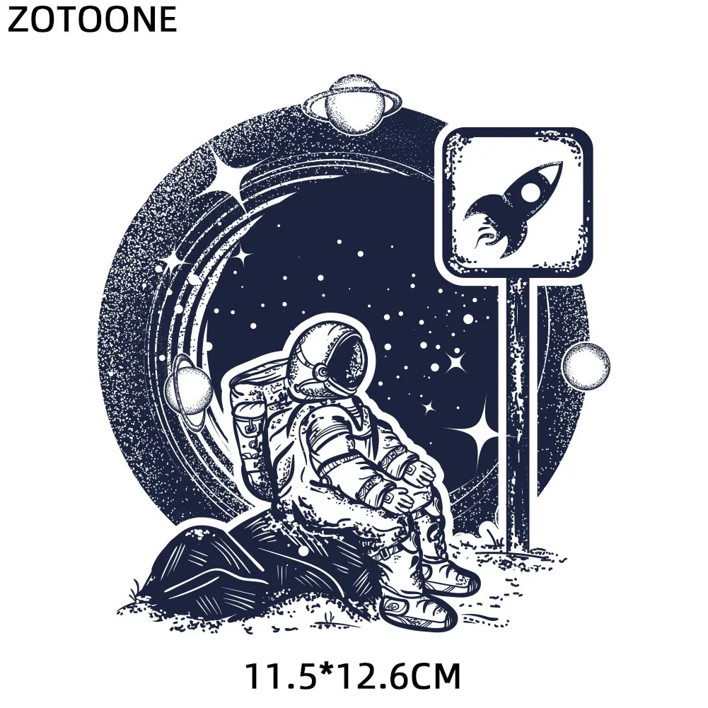1366 ZOTOONE нашивка с космонавтом, космическая планета, автомобильные наклейки с орлом, железные наклейки для одежды, аксессуары, аппликация, сделай сам, теплопередача G - Цвет: 1366