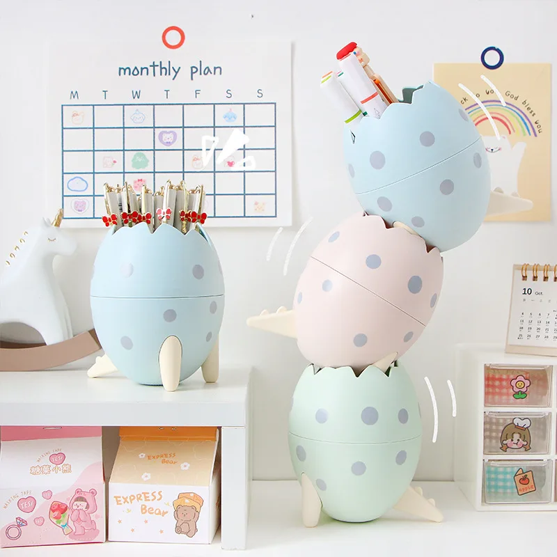 

Pen Holder Kawaii Dinosaur Egg Removable Desktop Storage Stationery Storage Pen Holder Student Office Supplies