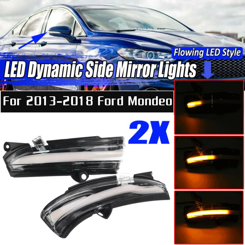 

Car Dynamic LED Turn Signal Light Indicator Rear View Mirror Lamp Amber For Ford Mondeo 2013-2018 Auto Vehicle Turn Signal Light
