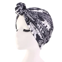 Женский Мягкий Твист Повседневный Hairwrap в этническом стиле шапка бини Дамский цветочный мусульманский шарф модный тюрбан шляпа Топ узел Аксессуары