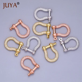 

Juya Carabiner Lock Zirconia Clasp Horseshoe Shackles Screw Lock Clasps for Jewelry Making DIY Necklace Bracelet Accessories