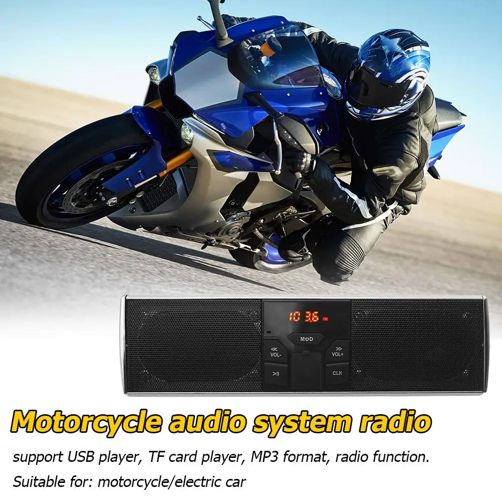 Водонепроницаемый мотоцикл Bluetooth аудио звуковая система LED дисплей приложение