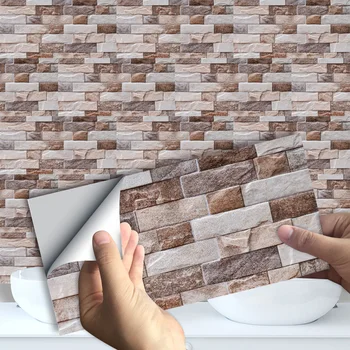 

10pcst/set Simulation Marble Eall Tiles Wall Sticker Kitchen Washbasin Decoration Shine Surface Removable Peel & Stick Art Mural