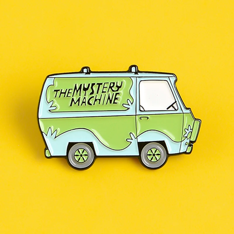Мультяшные эмалированные булавки для автобуса Scooby загадочная машина Зеленый