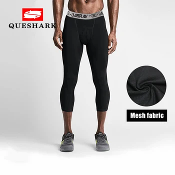 

Men Mesh Quick Dry Basketball Tights Sports Fitness Compression Cropped Pants Running Training Trousers