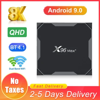 

X96 Max Plus Smart Tv Box Android 9.0 Amlogic S905X3 Quad Core QHD Set Top Box Dual Band Wifi H.265 8K Android TV Box