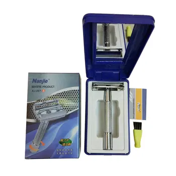 

Stainless Steel Classic Safety Short Handle Razor Double Edge Mens Shaving Razor Gift Box Pack Handle Set
