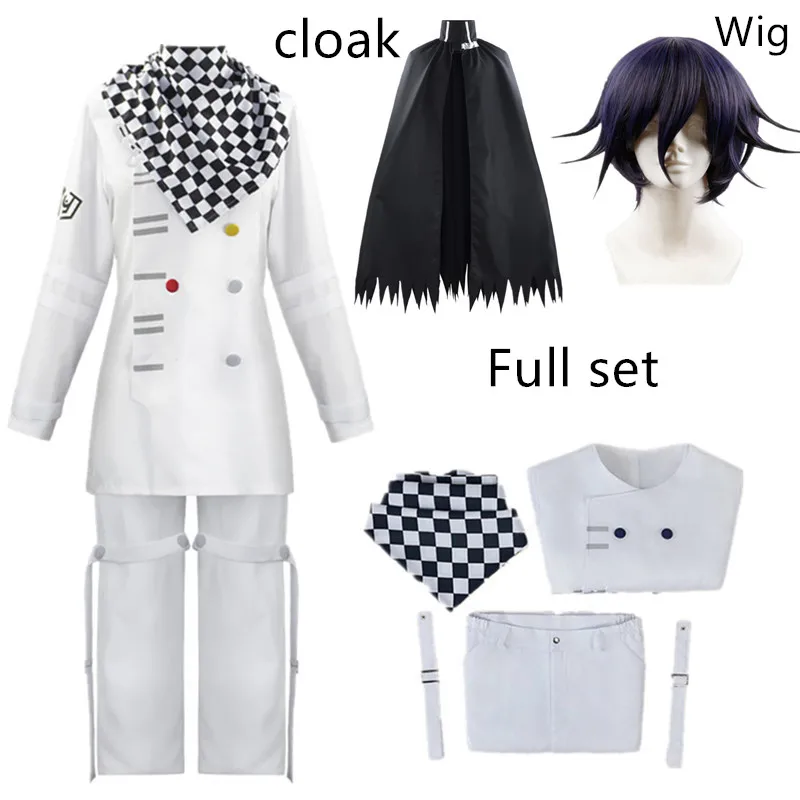Костюм для косплея Kokichi Oma Danganronpa V3 полный комплект униформы с шарфом и накидкой
