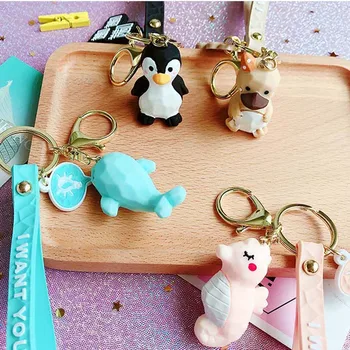

Fashion high-quality Cartoon Penguin/Duck/Dolphins Key chain Creative Men's Women's Car Bags Key chains Hanging Children's Toy