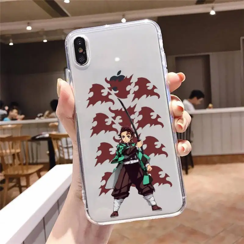 Kamado Nezuko Kimetsu No Yaiba Demon Slayer Phone Case Transparent For iphone se 6 6s 7 8 11 12 13 plus mini x xs xr pro max