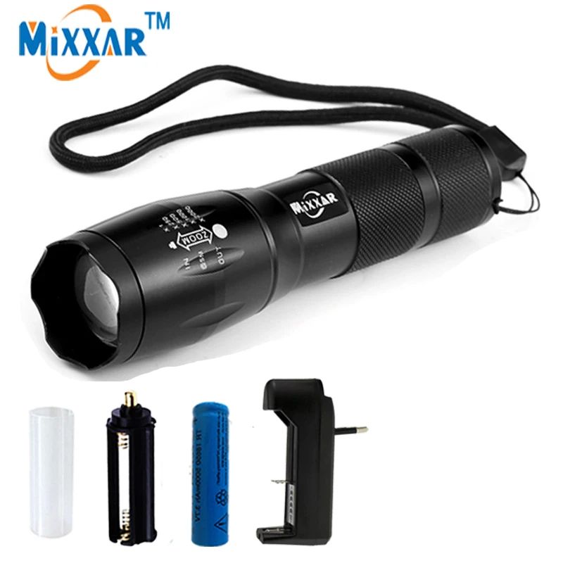 ZK50 LED Flashlight Ultra Bright 8000LM 5 Mode Zoomable Waterproof