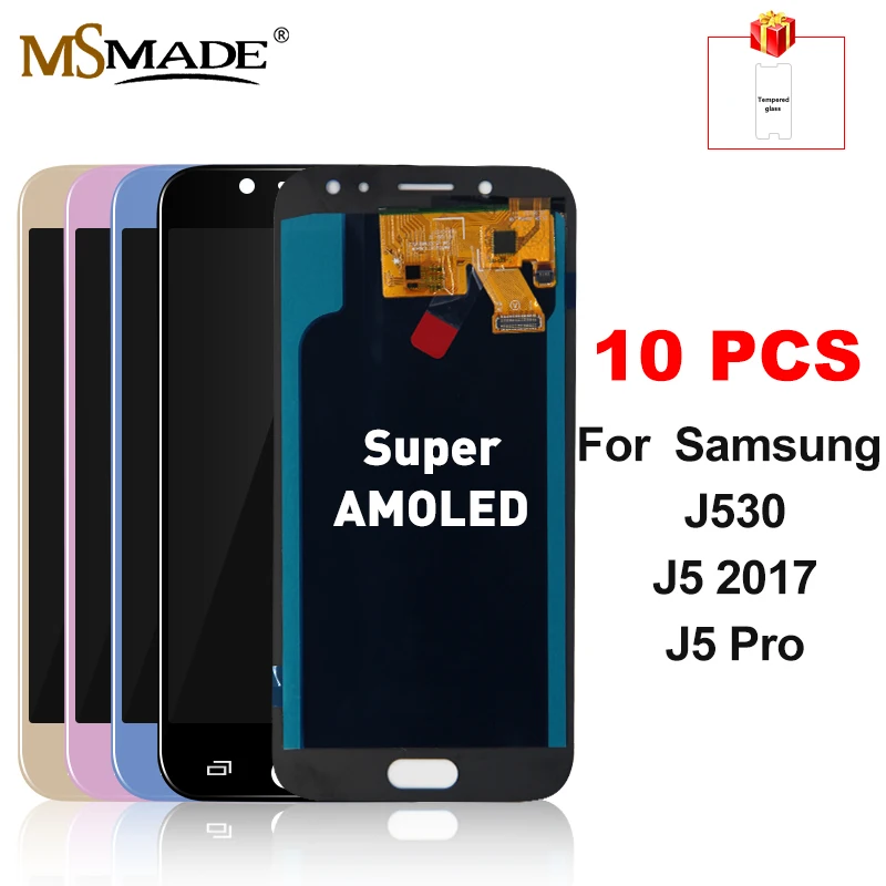 

10 PCS Super AMOLED LCD For SAMSUNG Galaxy J5 2017 LCD Touch Screen Replacement For SAMSUNG Galaxy J530 J530F J5 Pro 2017 LCD