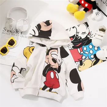 

Disney Mickey Hooded Sweatshirt Jacket for Kids Autumn Outerwear Cotton Boy Girls Cartoon Winter Coat 1-8 Y