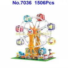 7036 1506 шт друзья город парк развлечений колесо обозрения девочка победитель строительный блок игрушка