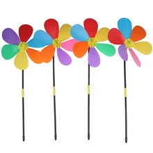 Hot 1pcs Colorful Flower Spinner Wind Windmill Outdoor Decor Kids Toys