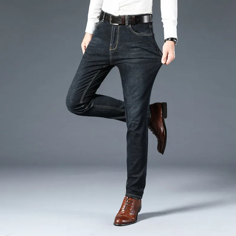 Mens Jeans High Quality Solid Color 