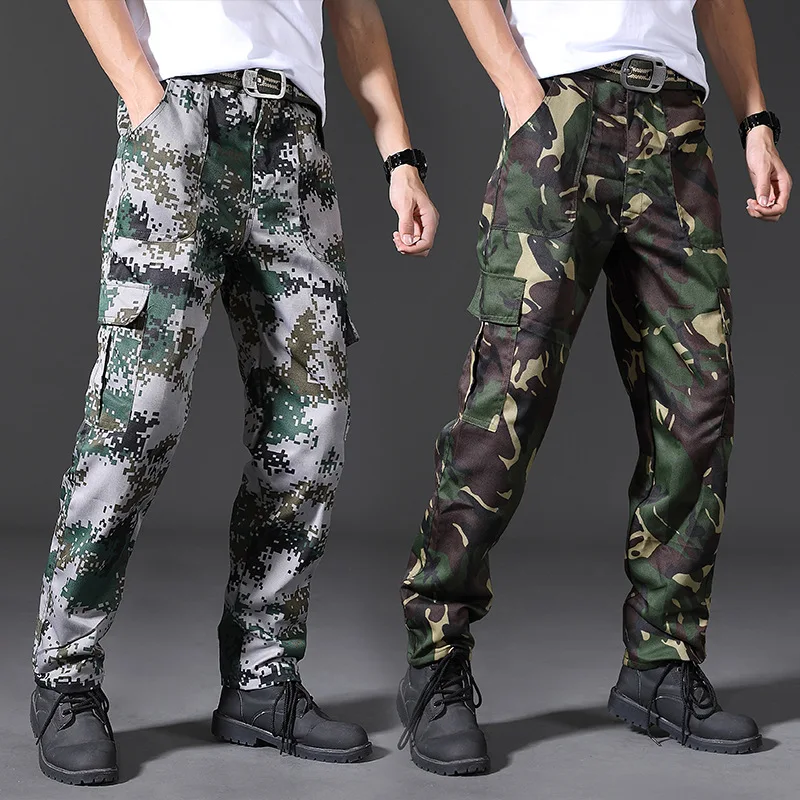 Spring Brand Men Fashion Cargo Pants Multi-pockets Baggy Men Pants Casual Trousers Overalls Camouflage Pants Man 3