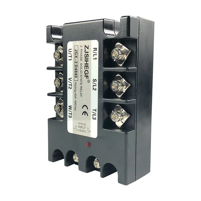 Трехфазный JGX-3 4840DA твердотельное реле SSR с для 3 фазы 40A SSR 3-32VDC 24-480AAC с регулятором температуры REX-C100