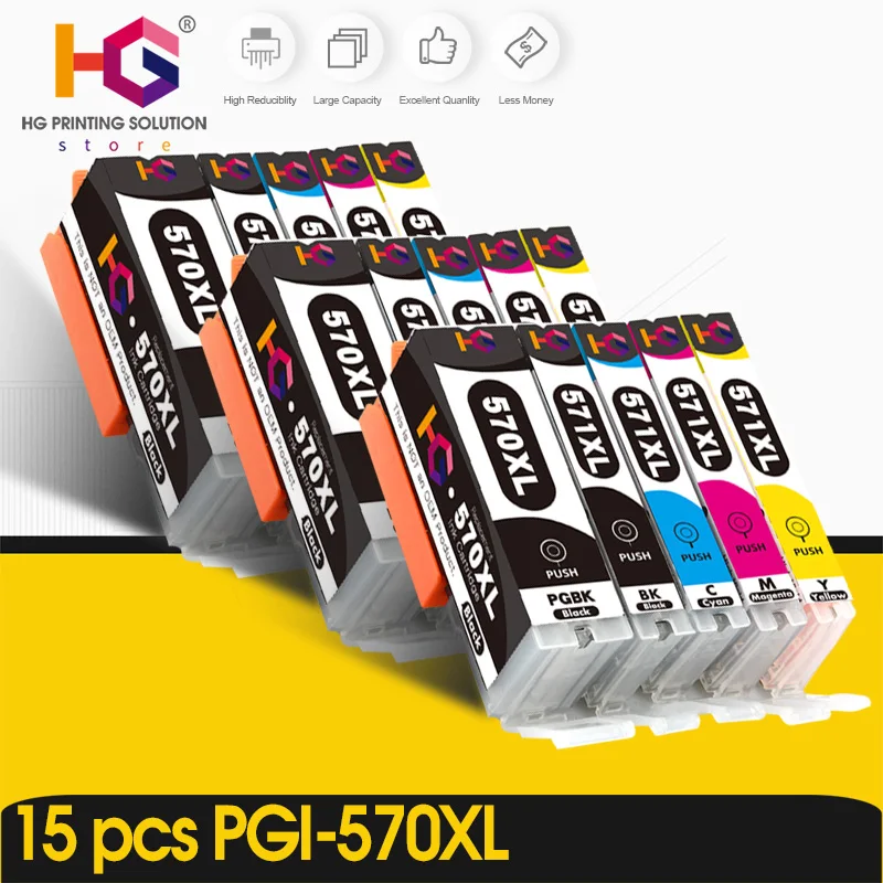 

PGI 570 CLI 571 Ink Cartridge For Canon PGI570 CLI571 PGI-570 CLI-571 Pixma MG5752 MG6850 MG6851 Printer
