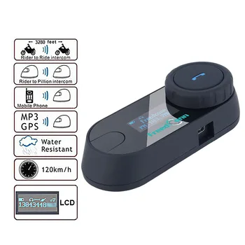 Original FreedConn TCOM-SC BT Bluetooth Waterproof Motorcycle Helmet Intercom Mic Interphone Headset with LCD Screen FM-Radio ohanee new version bluetooth motorcycle interphone headset helmet intercom lcd screen with fm radio soft earpiece