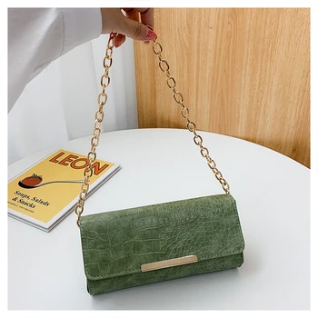 

Chain Design Small PU Leather Shoulder Bags For Women 2020 Stone Pattern Handbags Female Hand Bag Evening Bag