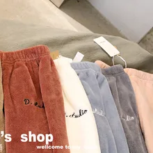 Новые весенние универсальные домашние теплые штаны для девочек Одинаковая одежда для родителей и детей повседневные флисовые домашние штаны из берберского флиса