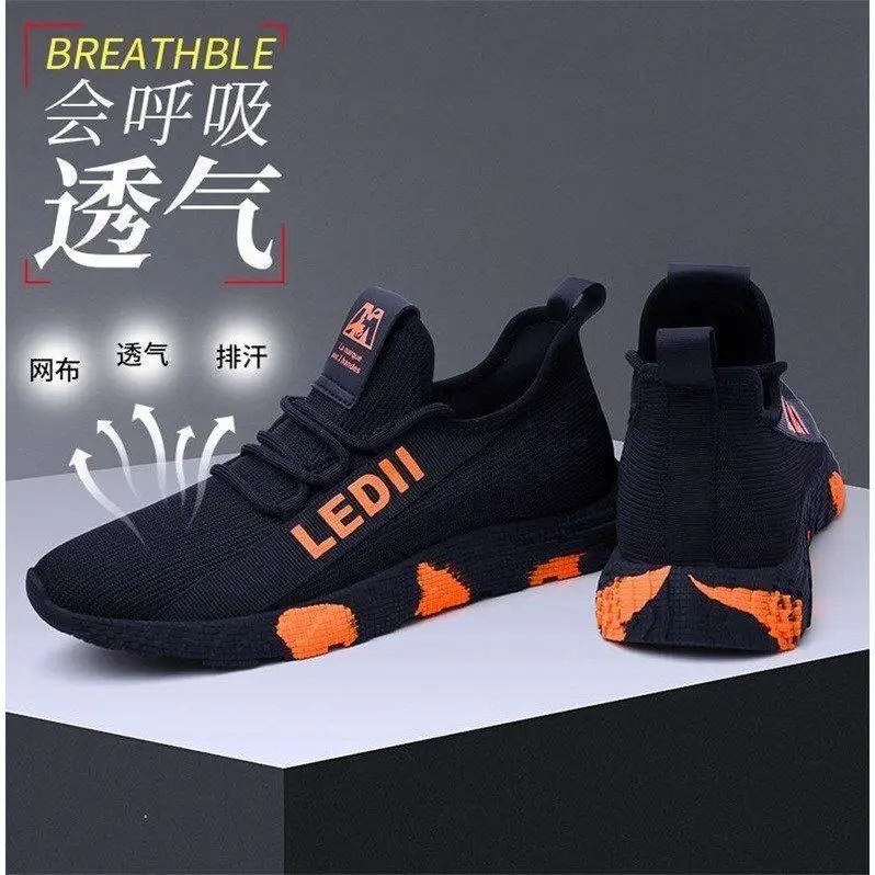 Men Breathable Sneakers No-slip Vulcanize Shoes Air Mesh Lace Up Wear-resistant Casual Running Shoes Summer Casual Shoes image_2