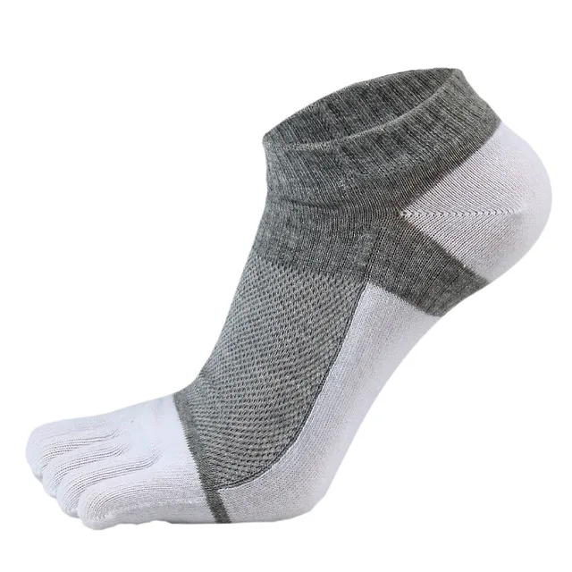 VERIDICAL Pure Cotton Five Finger Socks Mens Sports Breathable Comfortable Shaping Anti Friction Men's Socks With Toes EU 38-44 grey