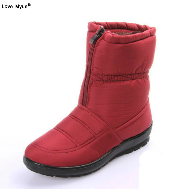 

snow boots 2019 Winter warm waterproof women boots mother shoes casual cotton winter autumn boots femal plus size 35-42 9642