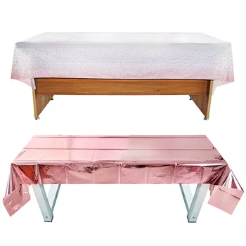 

Tablecloths party supplies Rose gold dot disposable party table cloth cover Wedding decor Adult birthday party decoration kids