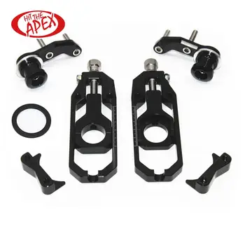 

Chain Adjuster Tensions CNC Catena Rear Axle Spindle With Paddock Bobbins Fit for Aprilia RSV4 2009 2010 2011 2012 2013 2014