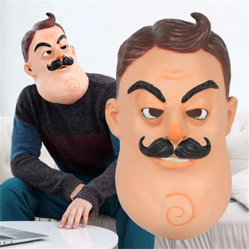 

Halloween Horror Game Hello Neighbor Cosplay Mask Latex Helmet Party Cosplay Costume Props