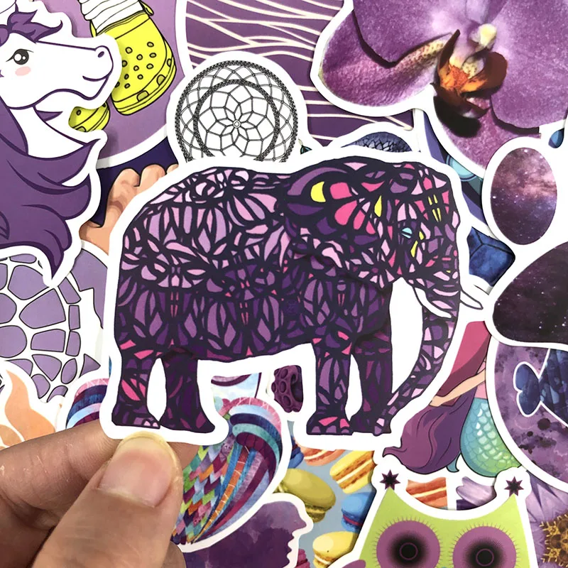 35-70Pcs/Pack Purple Fresh Stickers Vsco Stickers For Motorcycle Luggage Laptop Bicycle Skateboard Gift Pegatinas