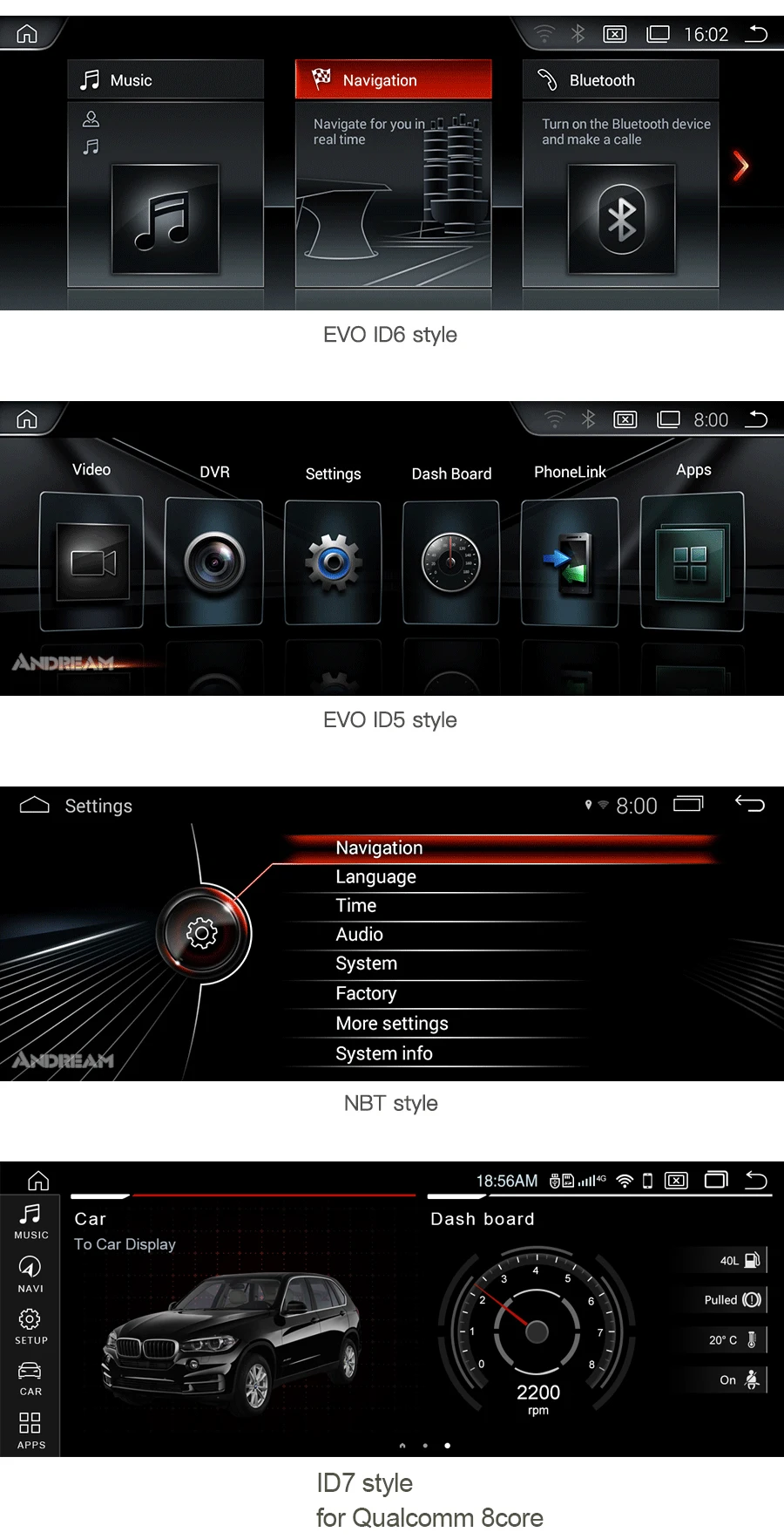 Excellent 8.8"  Android8.1  2G+32G six-core  PX6 Car GPS navigation MultiMedia Player for BMW Series3 5 E60 E61 E90  E91 Head unit IPS 9