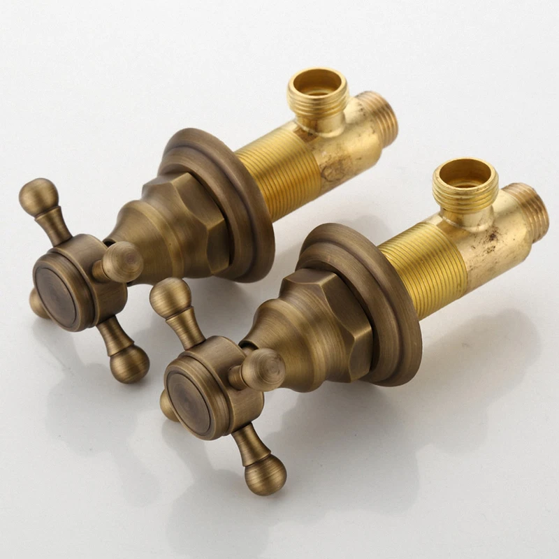 

Luxury Bathroom 2-Handle Basin Faucet, 3-Handle Bathtub Faucet with Hand Shower, Lavatory Basin Mixer Taps, Antique Brass