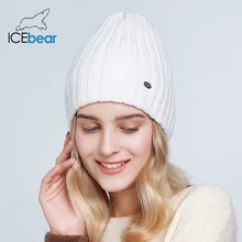 ICEbear толстые теплые зимние шапки для женщин из мягкого мохера вязаные женские шапки с двойной подкладкой шапочки E-MX19103