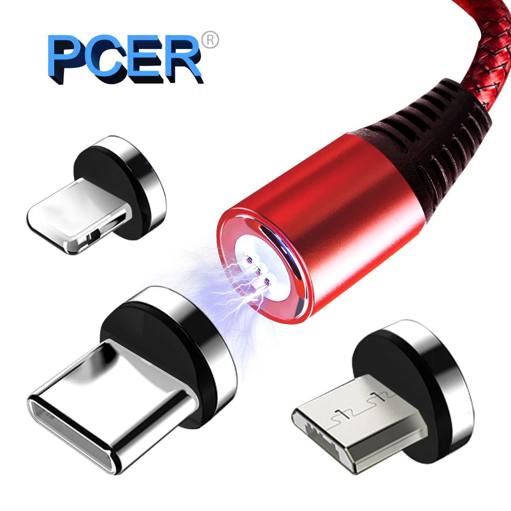 Магнитный зарядный кабель Pcer USB Type C для быстрой зарядки магнитный Micro передачи