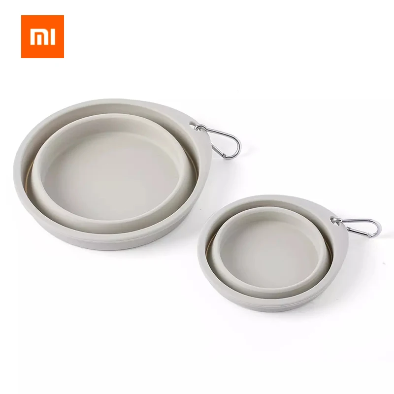 2 Sizes Xiaomi JJ Pet Feeding Bowl Portable Folding Bowel Dual-use Water Feeding Soft Durable Folding portable