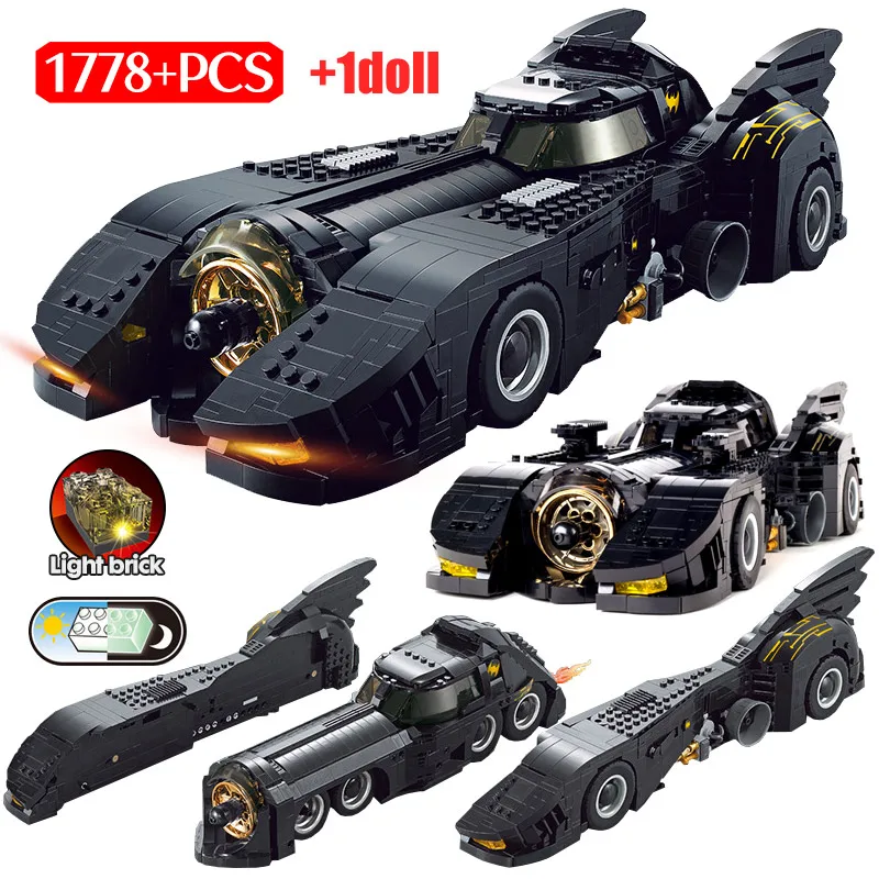 

1778pcs Superhero Batman The Ultimate Batmobile Model Building Blocks Legoing Batman Chariot Technic Car Bricks Toys For Child