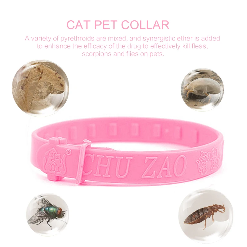 Adjustable Cat Collar Flea Tick Prevention cat Collar Pest Control collar for cat Rubber Flea Killer pet Collar Pets Accessories