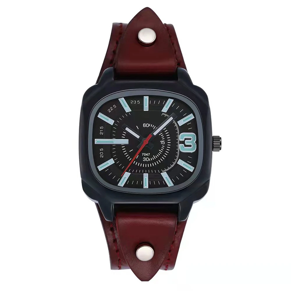 Shsby Cowhide Leather Strap Watch Women Dress Wristwatch Female Square Quartz Watch Men's Sports Watch Casual Couple Watch