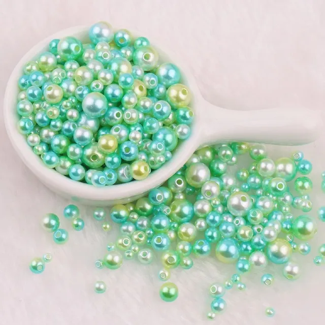 150-200Pcs Colorful ABS Imitation Pearls Mix 3-8mm Round Beads With Holes DIY Bracelet Charms Necklace Beads For Jewelry Making Mermaid C03